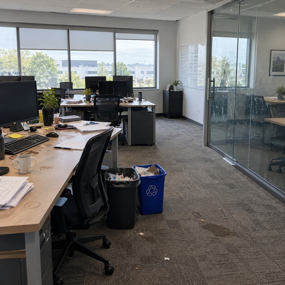 Illustrative example: office before professional cleaning